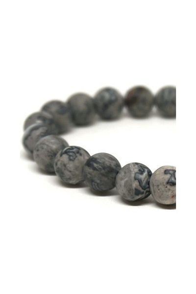 RD EKOAVM Bi'bracelet Gray Lace Agate Stone Bracelet (matte)