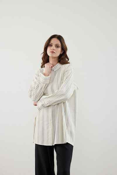 MVStore Cămașă de damă din in dungi colorate