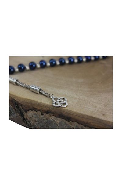RD EKOAVM 8 Mm Blue Hematite Zaza Rosary - Rosary with Kazaz Tip Rdt2381