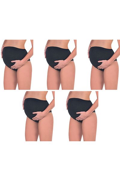 BORDO Underwear PACHET DE 5 Bumbac Lycra Moale Flexibil Maternitate, Maternitate, Talie înaltă, Bato, Chiloți pentru gravide