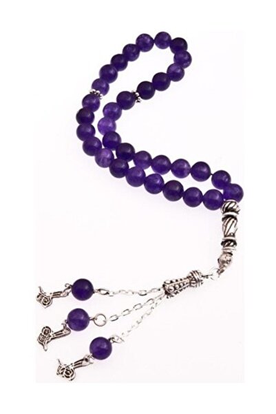 RD EKOAVM Rozariu din jad violet placat cu argint