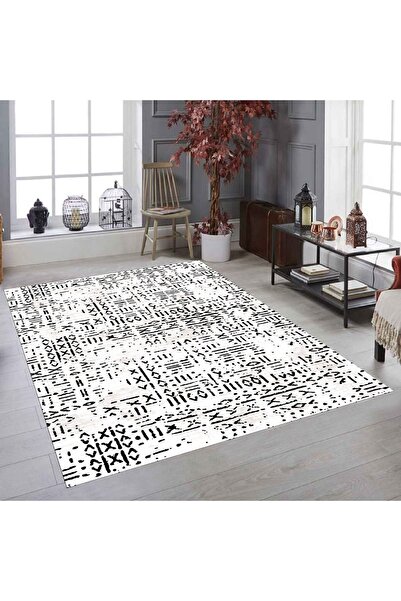 RD EKOAVM Kadife 4 M2 Ve 6 M2 Seçenekli Lastikli Halı Örtüsü Ort349-iskandinav Beyaz