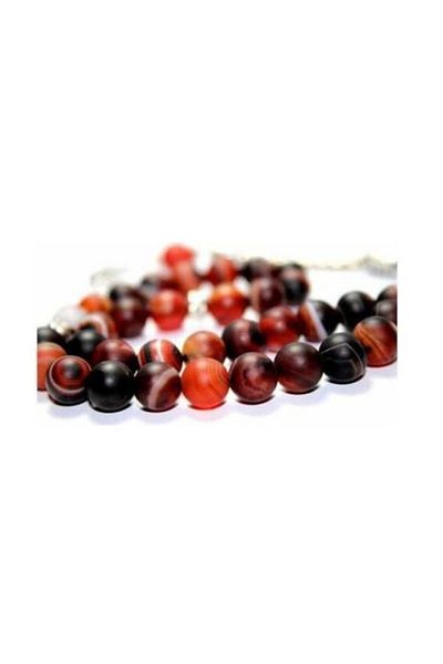 RD EKOAVM 8 mm Globe Cut - Matte Dark Brown Agate Stone Rosary