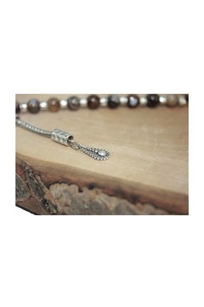 RD EKOAVM 8 Mm Veined Agate Zaza Rosary Drop Tip Zaza Rosary Rdt2404