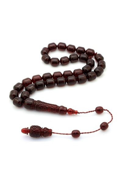 RD EKOAVM Capsule Cut Powder Amber Prayer Beads Embroidered Imame Hbt-1012