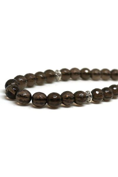 RD EKOAVM Faceted Cut Smokey Quartz Rosary - Bi'bracelet