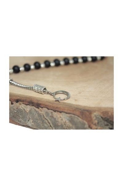 RD EKOAVM 8 Mm Onyx Zaza Rosary Moon Star Tipped Zaza Rosary Rdt2388