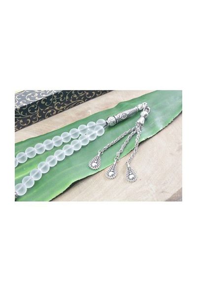 RD EKOAVM Double Tassel Drop Tip Globe Cut 8 Mm Rosary Moon Stone Natural Stone Rosary Rdt2130