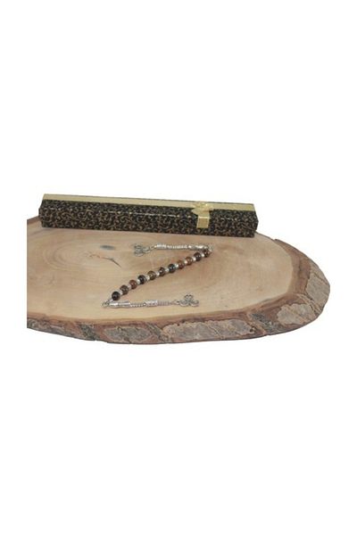 RD EKOAVM 8 Mm Tiger Eye Zaza Rosary 3 Crescent Tip Zaza Rosary Rdt2376
