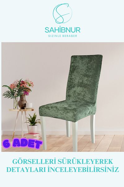 SAHİBNUR Κάλυμμα καρέκλας βελούδο Sahibnur, κάλυμμα καρέκλας, με λάστιχο, ελαστικό για 6 τεμάχια καλύμματα