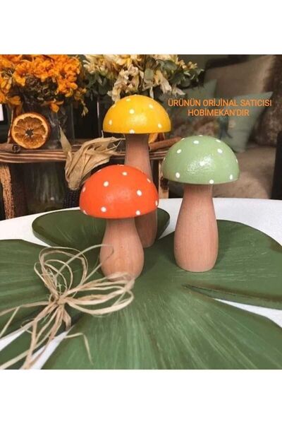 hobimekan Dekoratif Ahşap Üçlü Mantar