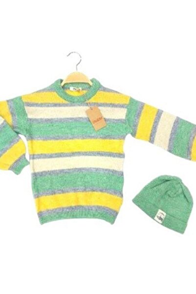 Çikoby Pulover pentru fete cu beretă în dungi