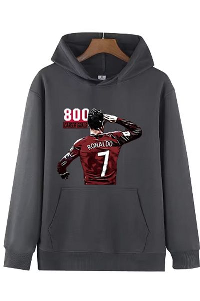 LA GULER Ronaldo εμπριμέ Unisex κουκούλα με κουκούλα - Φούτερ από βαμβάκι με 3 κλωστές