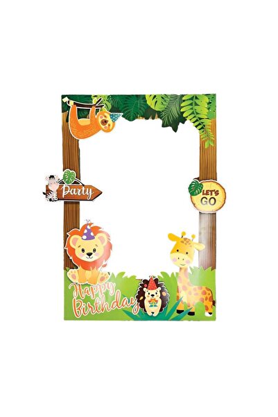 kidspartim Κορνίζα από χαρτόνι με θέμα Safari 58x55 cm