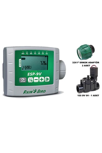 Rainbird ESP 9V PİLLİ KONTROL ÜNİTESİ 1 İSTASYON 100 DV 9V SELENOİD VANA ERKEK ADAPTÖR SETİ ESP-9V
