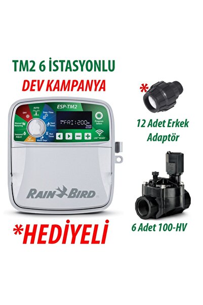 Rainbird Rain Bird Dış Mekan Tm2-6 Istasyonlu Kontrol Ünitesi Ve 6 Adet 100hv...