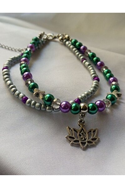 Alsade خلخال من الخرز الزجاجي على شكل نجم البحر من Om Mantra