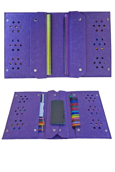 TetraRosa 10 Colored Picture Bag - Tablet Notebook with Pen Holder Paint Supplies Activity Bag