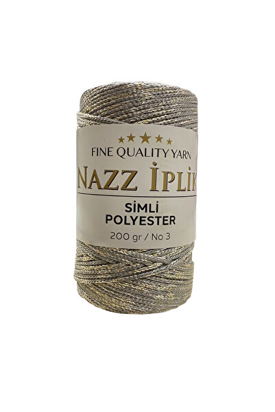 Nazz Блестяща полиестерна макраме прежда за ръчно плетене 200 г