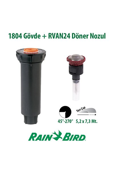 Rainbird Rain Bird RVAN24 Döner Nozul Açı Ayarlı 5,2 - 7,3 Mt. ve 1804 Profes...