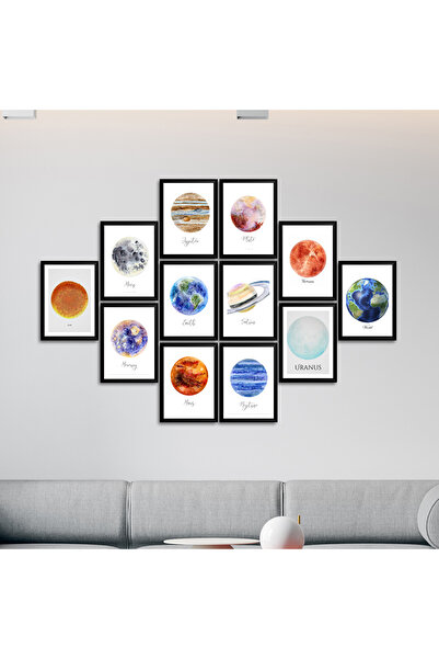 Asey Home 12 Parça Çerçeve Görünümlü Mdf Tablo Seti Asey-12-2407