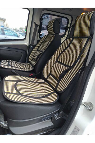 BTM OTOMOTİV Car seat bamboo cushion front double set with lumbar support, an...