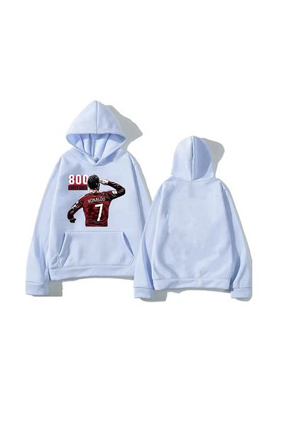 LA GULER Ronaldo εμπριμέ Unisex κουκούλα με κουκούλα - Φούτερ από βαμβάκι με 3 κλωστές