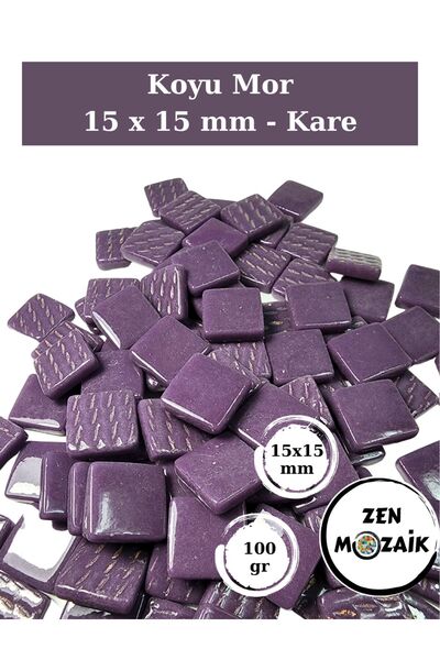 Zen Mozaik Sanatsal Mozaik Çalışmalarınız için 15x15 mm - Kare Cam Mozaik Taş...