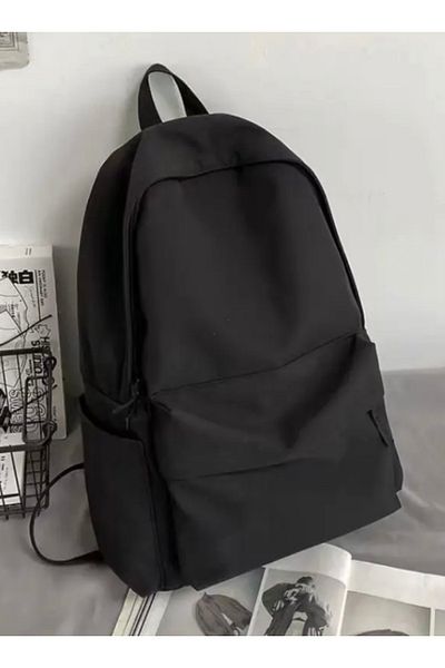 Köstebek Black Water Resistant Plain School Backpack