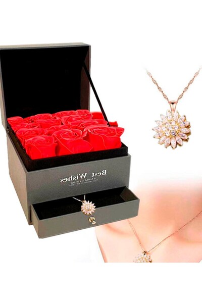 Lexi Bella Sevgiliye Eşe Doğum Günü Hediyesi 9 Adet Gül Çekmeceli Kutu Ve Dön...