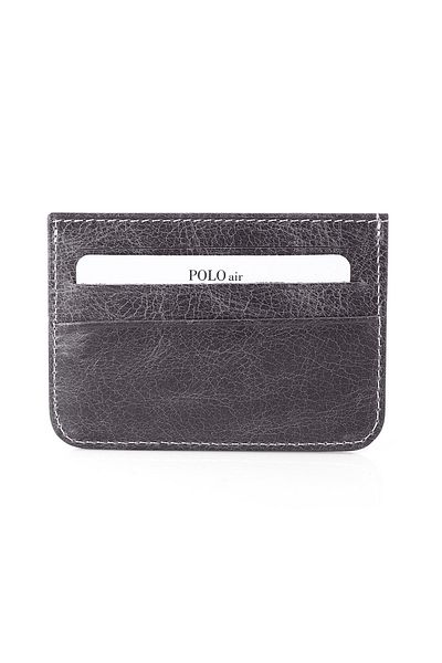 Polo Air Genuine Leather Gray Credit Card Holder Box