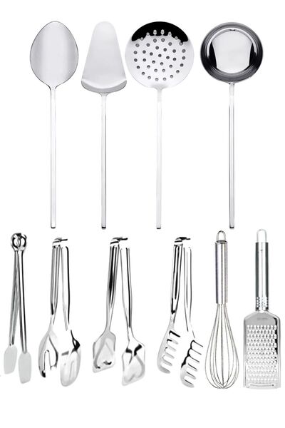Selenica Pratik Ev Gereçleri Seti Servis Maşa Seti Kepçe Kevgir Seti Spatula ...