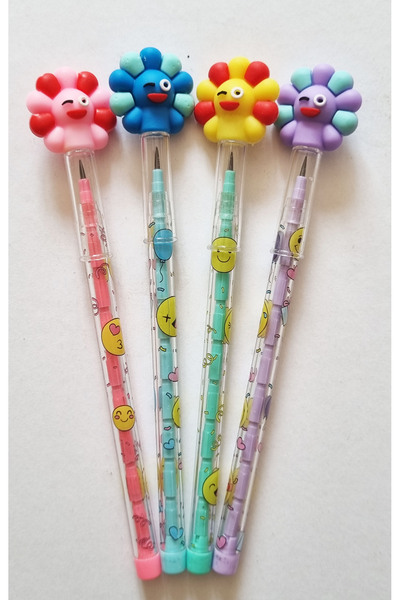 Modellino 4 أقلام رصاص ملونة مختلفة على شكل شمس حلوة - 4 قطع