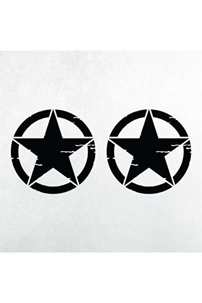 İŞCAN MOTOR 2 Adet Yıldız Sticker Siyah 10 Cm