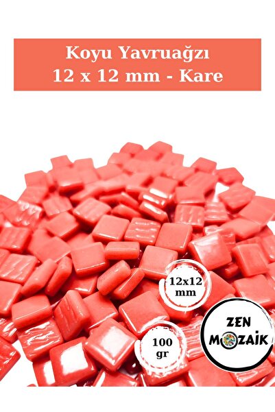 Zen Mozaik Sanatsal Mozaik Çalışmalarınız için 12x12 mm - Kare Cam Mozaik Taş...