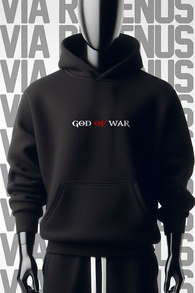 Vordevia God Of War 3 Thread Wide Fit - Μπροστινή και πίσω στάμπα με μαύρη κουκούλα