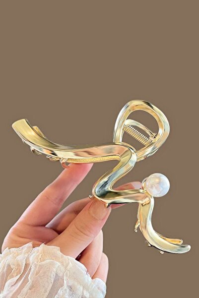 PETEK AKSESUAR 12 CM Pearl Detailed Snake Metal Latch Buckle