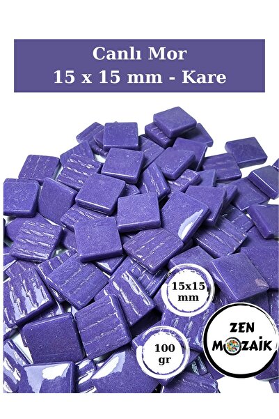 Zen Mozaik Sanatsal Mozaik Çalışmalarınız için 15x15 mm - Kare Cam Mozaik Taş...