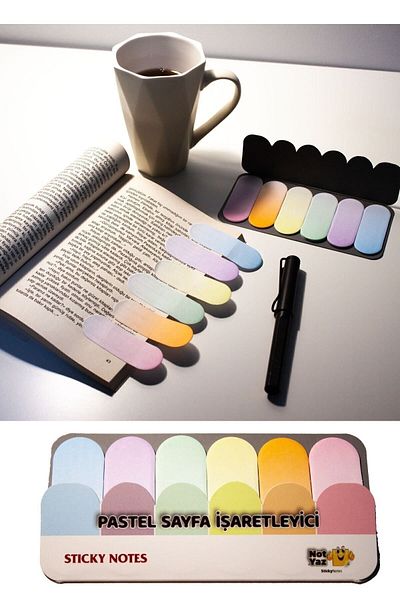 Paste Notes Pastel Colored Book Page Marker 6 Colors