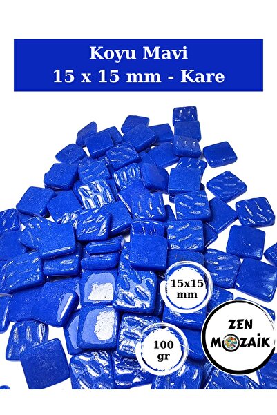 Zen Mozaik Sanatsal Mozaik Çalışmalarınız için 15x15 mm - Kare Cam Mozaik Taş...