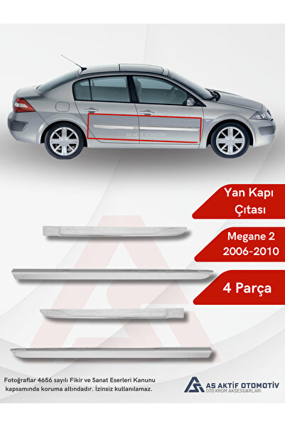 as aktif otomotiv oto krom aksesuarları Renault Megane 2 SD/HB Yan Kapı Çıtas...