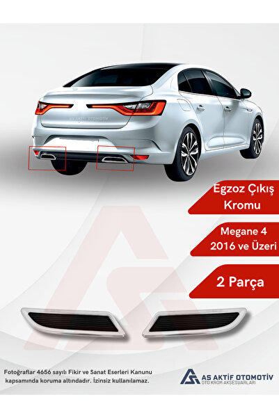 as aktif otomotiv oto krom aksesuarları Renault Megane 4 HB 5D Egzoz Çıkış Kr...