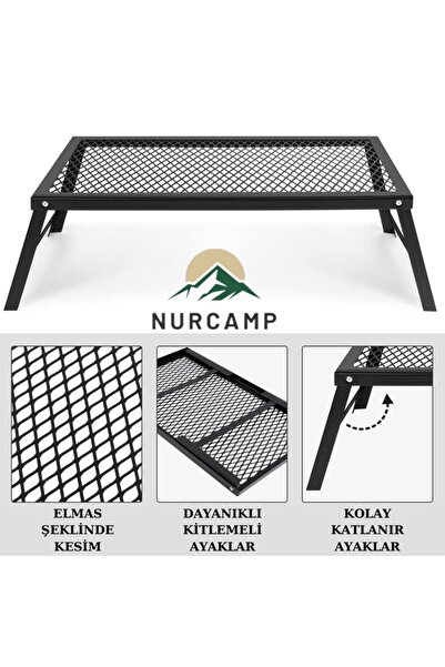 Nurcamp Ateş Üstü Katlanabilir Izgara Mangal Büyük Boy