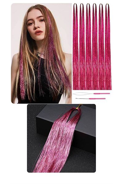 NEHİRDEN Hair Sparkle Hair Tinsel - Pink
