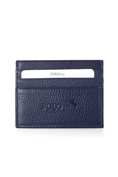 Polo Air In Leather Navy Blue Credit Card Holder Box