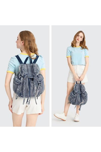 BARCELONA 21K Denim Jeans Fabric Women's Backpack Barcelona 3217