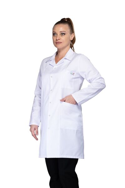 Sarıçiyil Üniforma Kadın Önlük Klasik Yaka Doktor Eczacı Öğretmen Önlük Öğren...