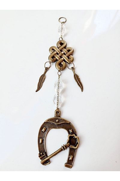 PİRAMİGO Metal Charm Horseshoe Car Mirror - Window Door Ornament