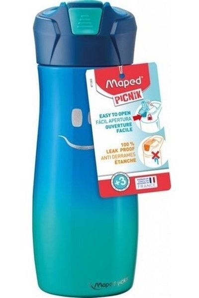 Maped Flask Picnic 580 Ml Steel Smiling Face Blue871303