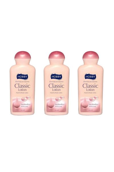 Hobby Classic Lotion - Moisturizing Hand and Body Lotion 300ml x3 Pieces